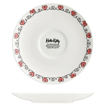 China etched cup & saucer - Hello Kitty