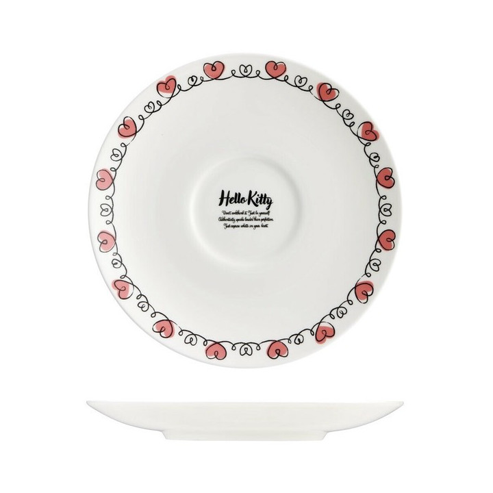 Tasse et sous-tasse en porcelaine gravées - Hello Kitty