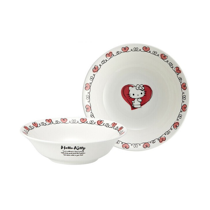 China etched cereal bowl - Hello Kitty