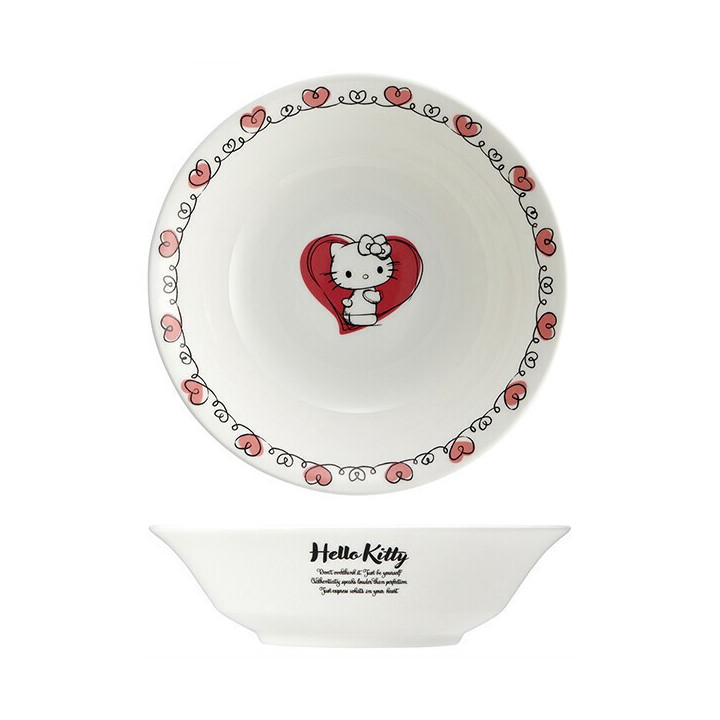 China etched cereal bowl - Hello Kitty