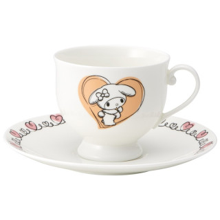 Tasse et sous-tasse en porcelaine gravées - My Melody