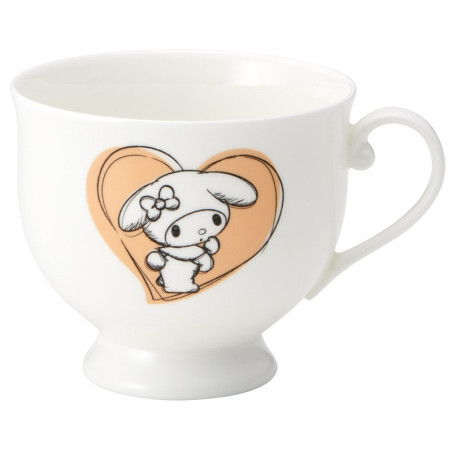 Tasse et sous-tasse en porcelaine gravées - My Melody