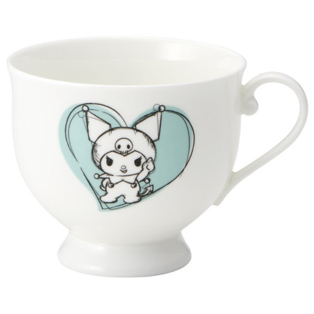 Tasse et sous-tasse en porcelaine gravées - Kuromi
