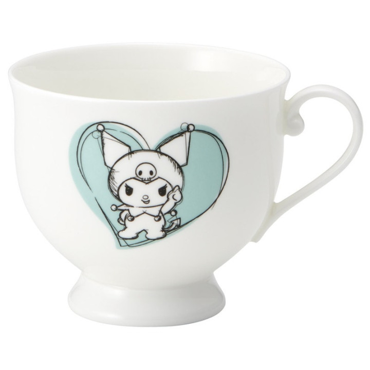China etched cup & saucer - Kuromi