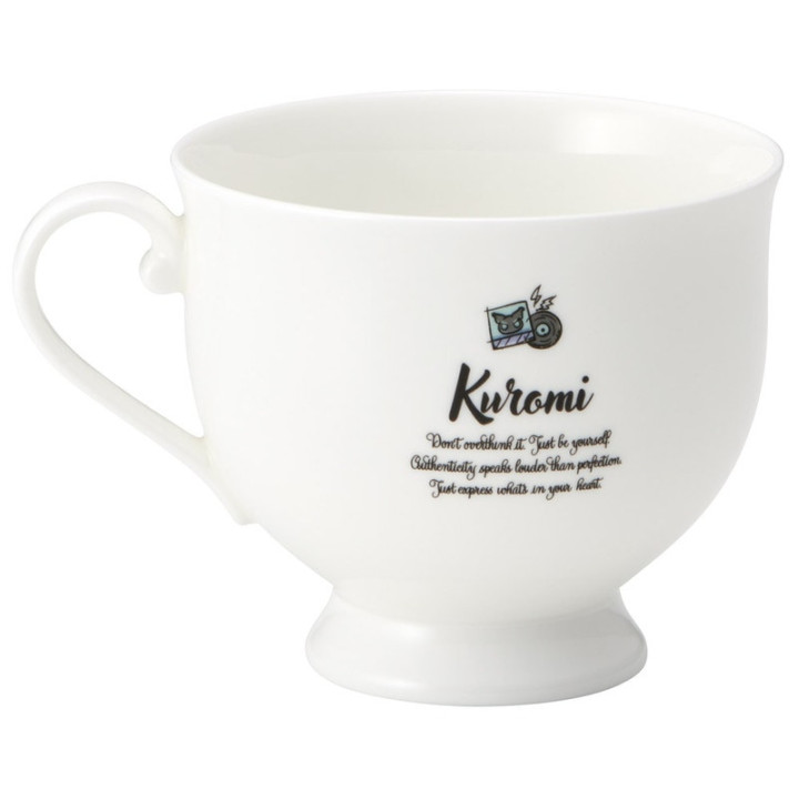China etched cup & saucer - Kuromi