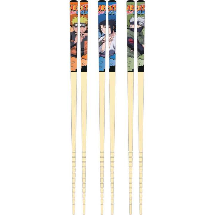 Set 3 paires Baguettes bambou Équipe 7 - Naruto