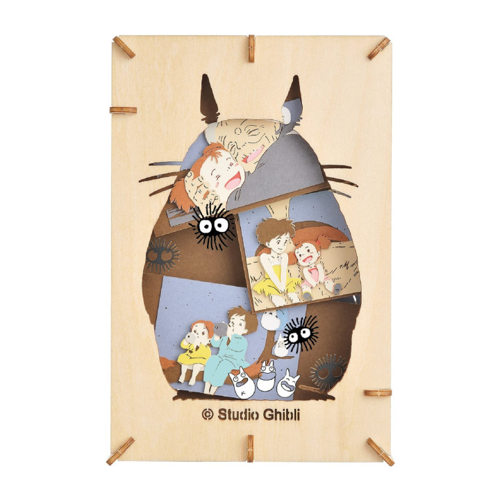 Théâtre de papier Style bois Silhouette Totoro Gris - Mon Voisin Toto