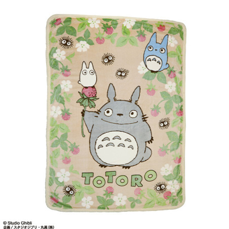 Grande couverture fluffy Totoro Fraise 200x140cm - Mon Voisin Totoro