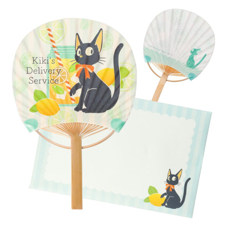 Bamboo Fan & Letter Set Jiji with Lemon - Kiki's Delivery Service