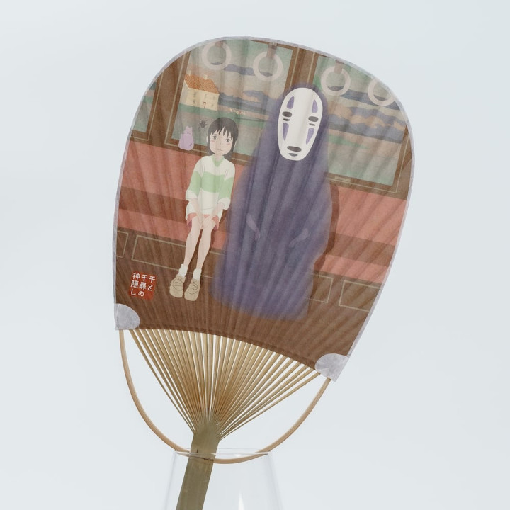 Éventail Bambou Chihiro & No Face dans le train - Le Voyage de Chihir