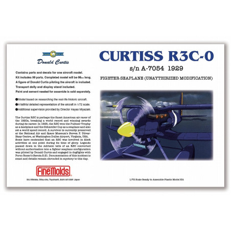 Model Kit Curtiss R3C-0 Seaplane Prototype 1/72 - Porco Rosso