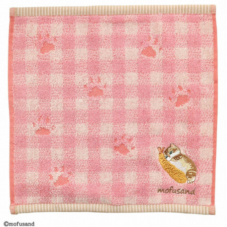 Mini Serviette Chaton-Nyan Empreinte rouge 25x25cm – Mofusand