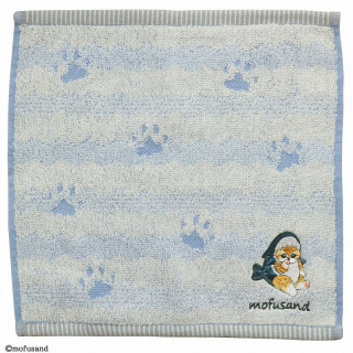 Mini Serviette Chaton-Nyan Empreinte bleu 25x25cm – Mofusand