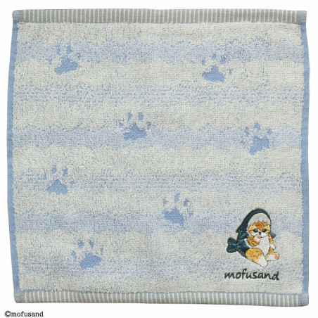 Mini Serviette Chaton-Nyan Empreinte bleu 25x25cm – Mofusand