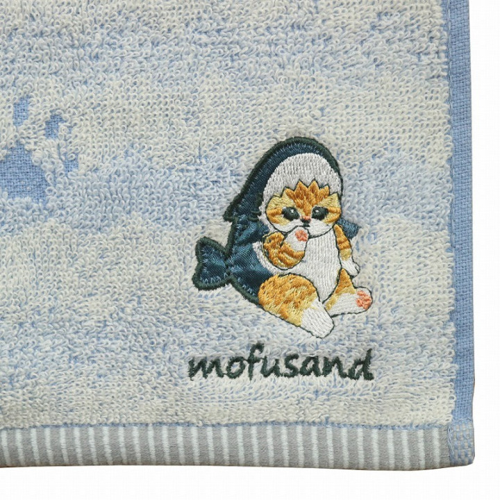 Mini Serviette Chaton-Nyan Empreinte bleu 25x25cm – Mofusand