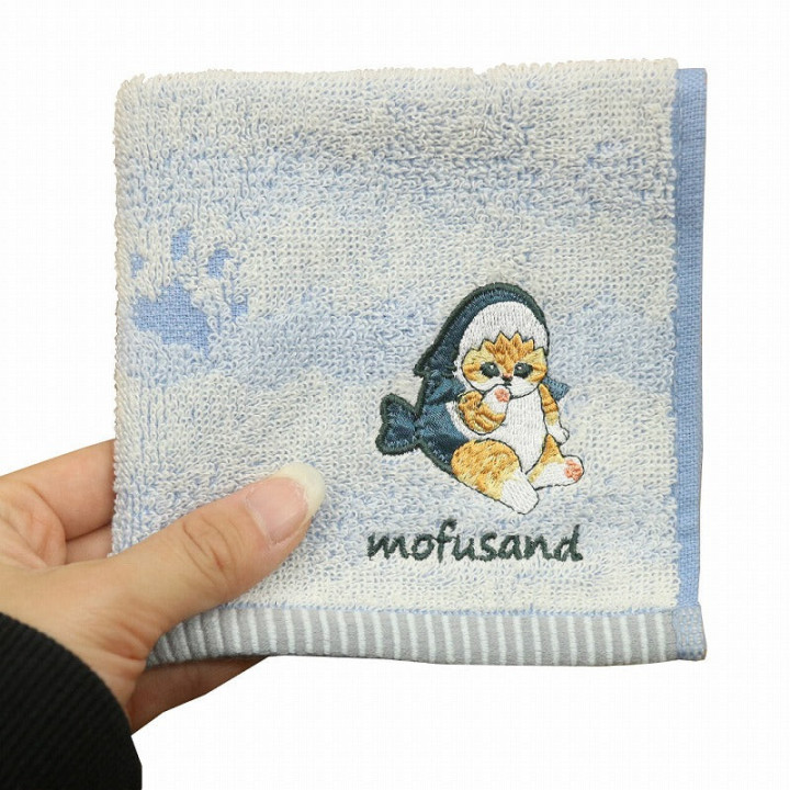 Mini Serviette Chaton-Nyan Empreinte bleu 25x25cm – Mofusand