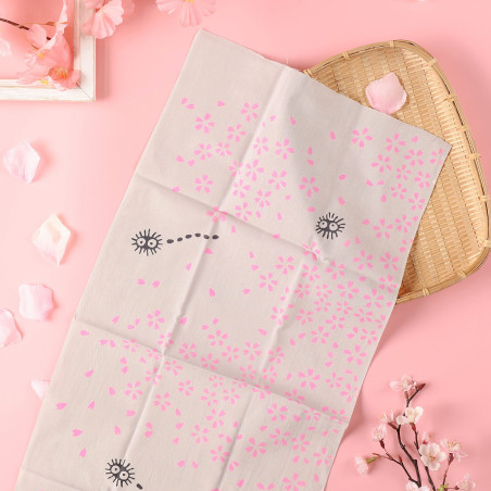 Tenugi Totoro et fleurs de cerisier teinté à la main - Mon Voisin Tot