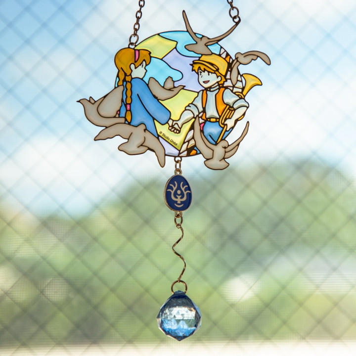 Attrape-soleil vitrail Sheeta & Pazu - Le Château dans le ciel