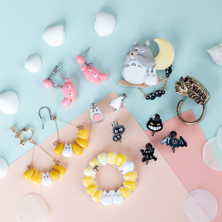 Set of 6 clipped Earrings Totoro opening - My Neighbor Totoro