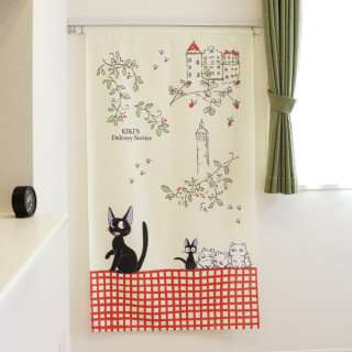 Rideaux Noren Jiji et les enfants 85x150cm - Kiki la Petite Sorcière 