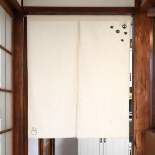 Rideaux Noren ivoire Broderie Noiraude fabriqué au Japon 75x90 cm - M