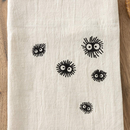 Rideaux Noren ivoire Broderie Noiraude fabriqué au Japon 75x90 cm - M