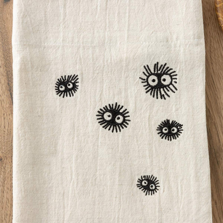 Rideaux Noren ivoire Broderie Noiraude fabriqué au Japon 75x90 cm - M