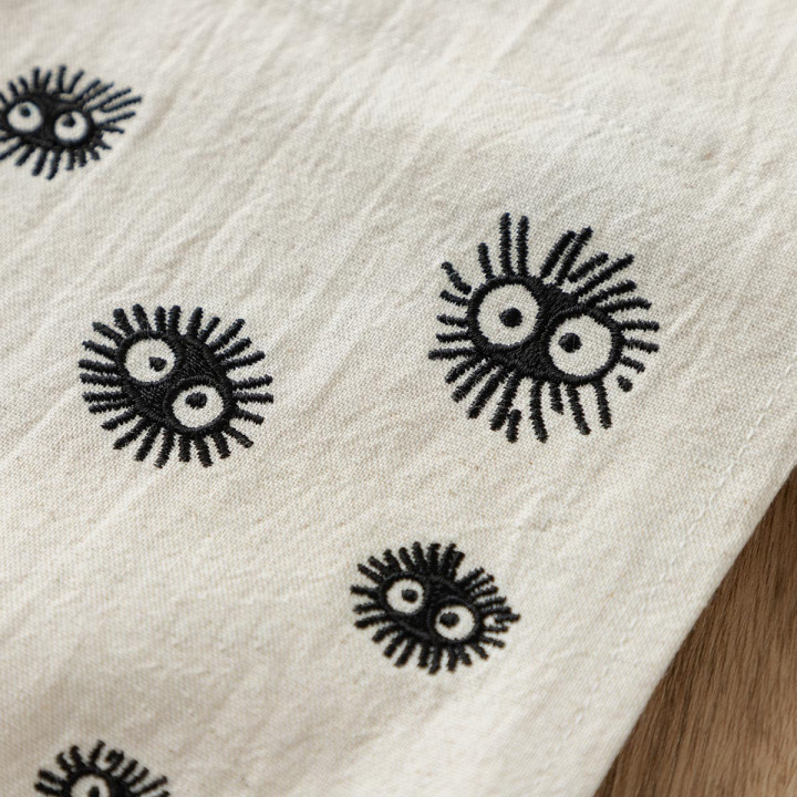 Rideaux Noren ivoire Broderie Noiraude fabriqué au Japon 75x90 cm - M