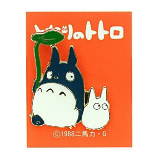 Pins Totoro Bleu avec feuille et Blanc - Mon Voisin Totoro