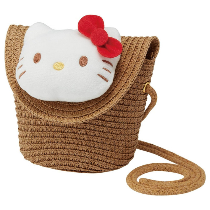 Sac bandoulière en paille - Hello Kitty