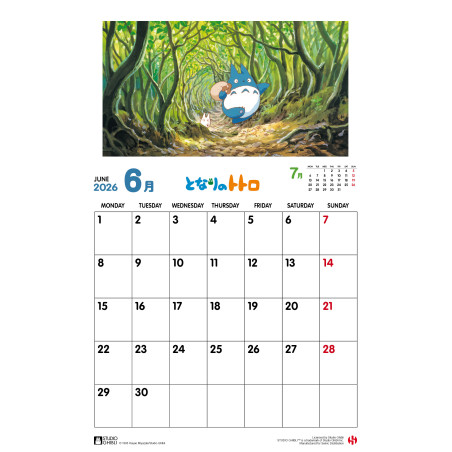 Calendrier Totoro 2026 - EN