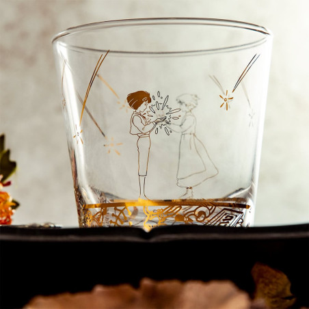 Verre gravé Howl et Sophie - Le Château ambulant