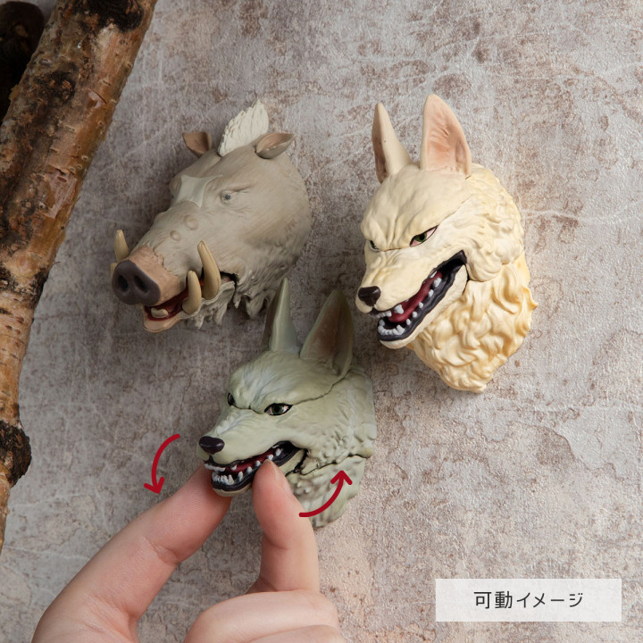 Assortiment 6 magnets Personnage 3D mystère - Princesse Mononoké