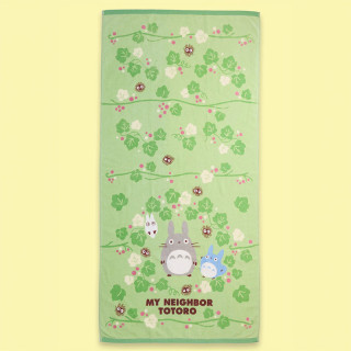 Serviette de bain Natsu Totoro Feuille verte 70x140 cm - Mon Voisin Totoro