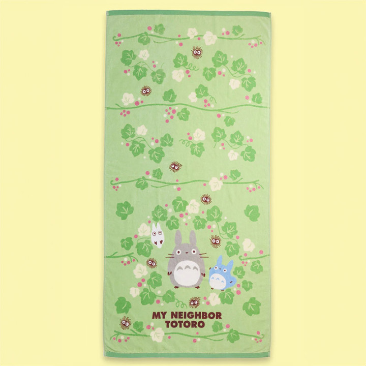Serviette de bain Natsu Totoro Feuille verte 70x140 cm - Mon Voisin Totoro