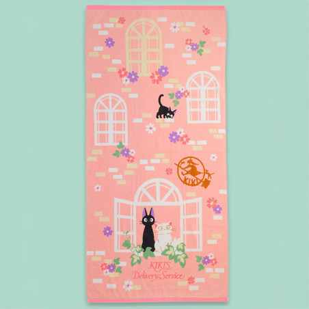 Serviette de bain Natsu Douce rose 70x140 cm - Kiki la petite sorcière
