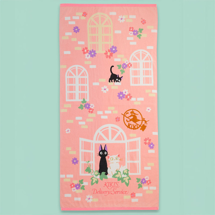 Serviette de bain Natsu Douce rose 70x140 cm - Kiki la petite sorcièr