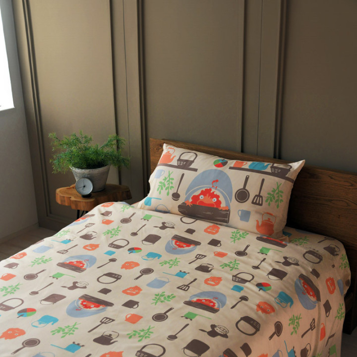 Ensemble literie Natsu Cuisiner avec Calcifer  - Le Château ambulant