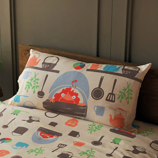 Taie d'oreiller Natsu Cuisiner avec Calcifer  - Le Château ambulant