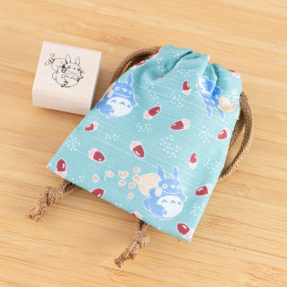 Tampon avec pochon Totoro Bleu & noisettes - Mon Voisin Totoro