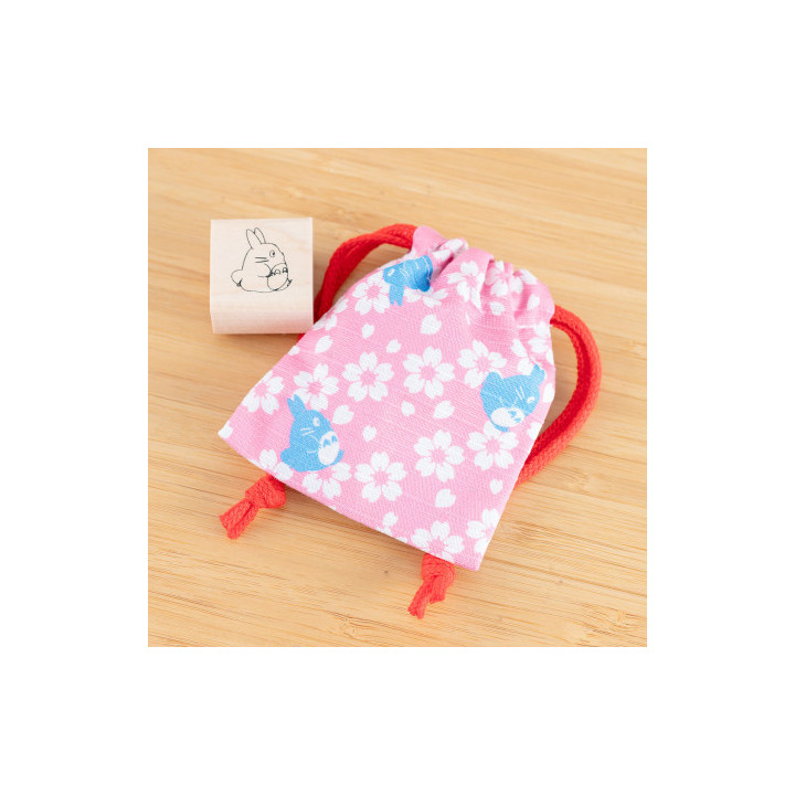 Tampon avec pochon Totoro Bleu & sakura - Mon Voisin Totoro