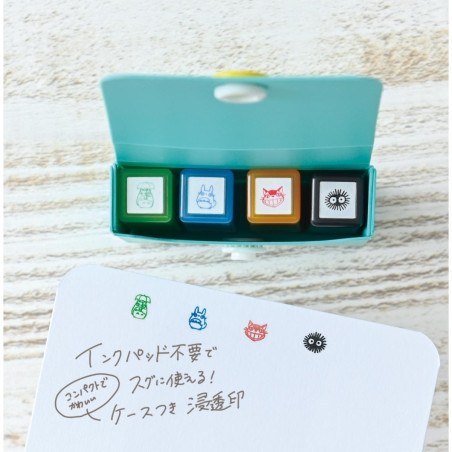 Boîte de tampons de couleurs Totoro & Chatbus & Noiraude - Mon Voisin