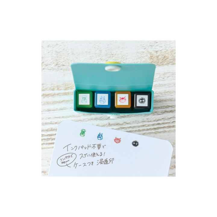Coloured stamp Set Totoro & Catbus & Soot Sprite - My Neighbor Totoro