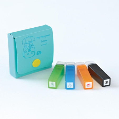 Boîte de tampons de couleurs Totoro & Chatbus & Noiraude - Mon Voisin