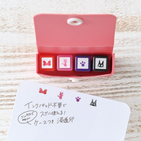 Coloured stamp Set Jiji, & paw & hairband - Kiki's Delivery Service