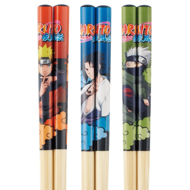 Set 3 paires Baguettes bambou Équipe 7 - Naruto