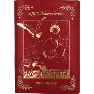 2027 Diary Kiki on her broom red gold foile - Kiki's Delivery Service