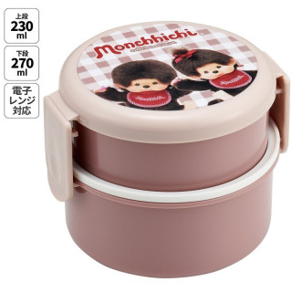 Two Layers Round Shape Lunch Box - Monchhichi