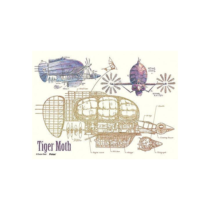 Puzzle 150P &chevalet Tiger Moth - Le Château dans le ciel