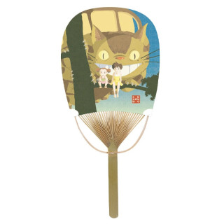 Bamboo fan The Catbus with Satsuki & Mei - My Neighbor Totoro